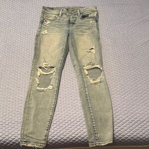American Eagle Outfitters Distressed Gray Jeans